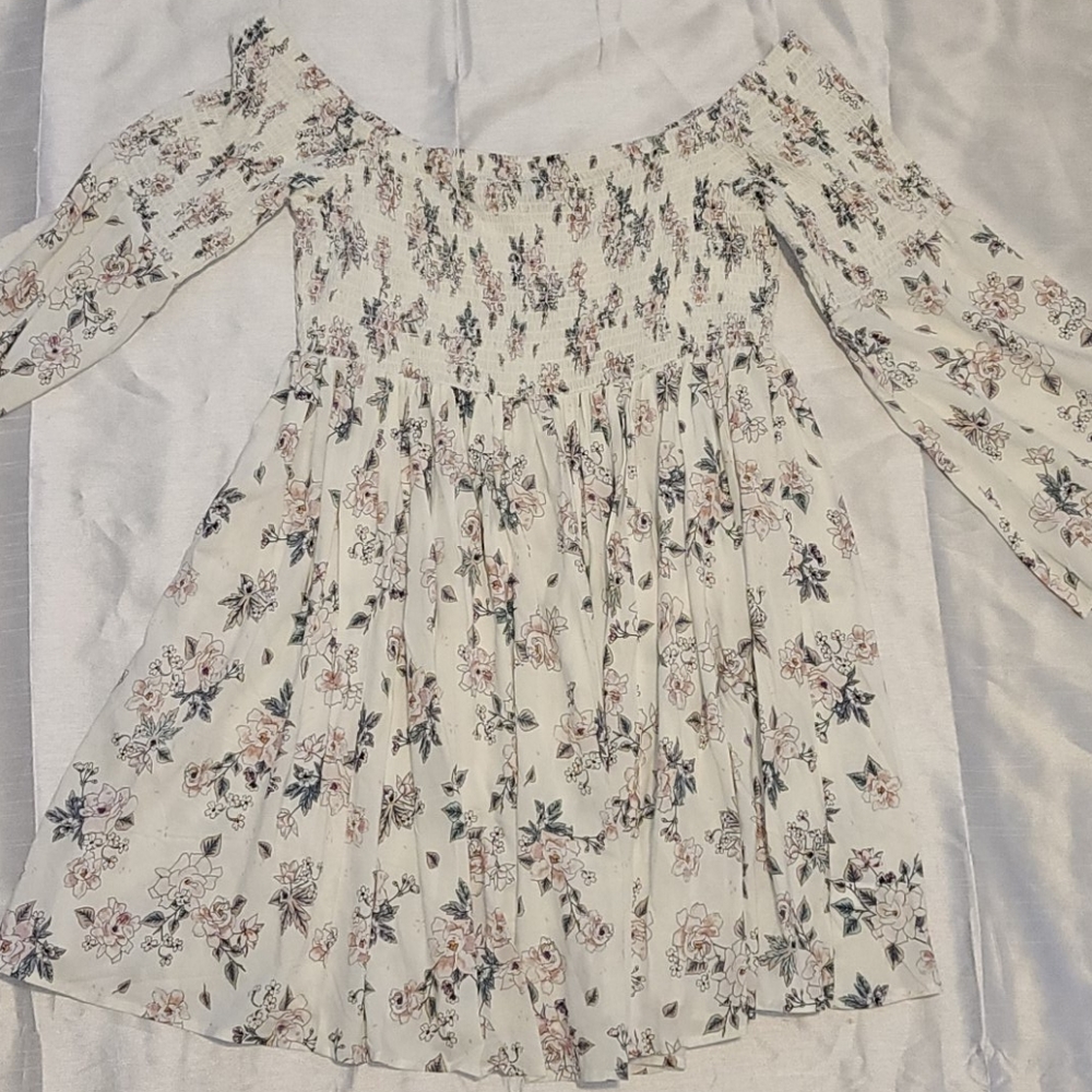 Torrid floral off the shoulder long sleeve dress